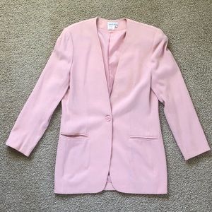 Smooth Premier Blush Pink Longline Blazer Size 6 Office Workwear